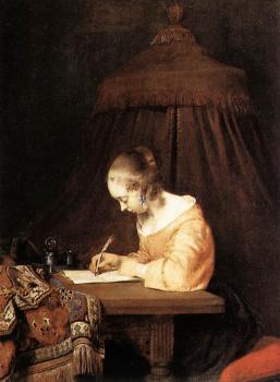 傑拉德 特 博爾奇 Woman Writing A Letter